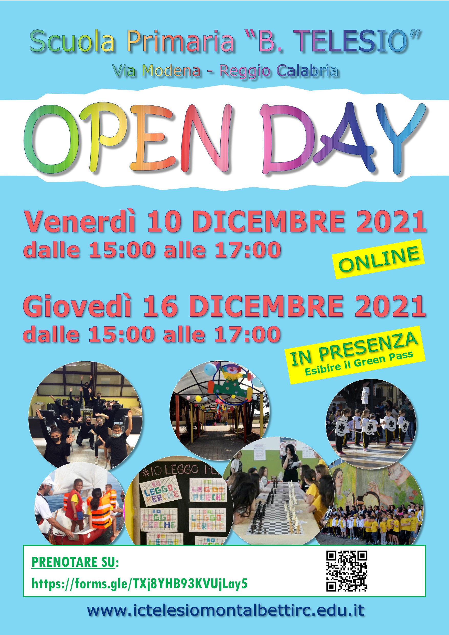 Locandina Open Day TELESIO dicembre 2021