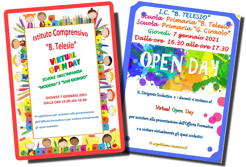 virtual open day infanzia primaria 7 gennaio 2021