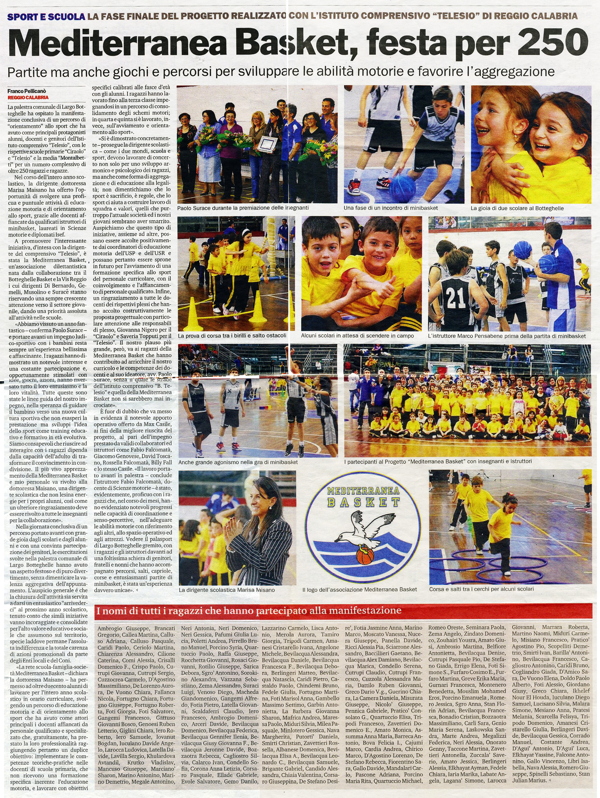 Rassegna Stampa 2011 Primaria Mediterranea Basket 1